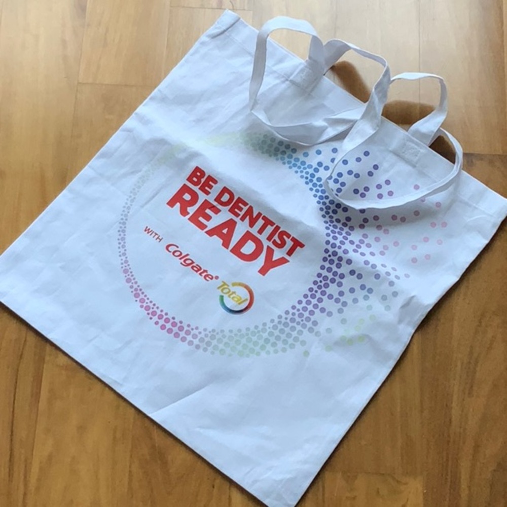 White cotton tote